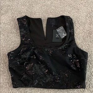 Two piece black sequin jumpsuit X by NBD